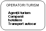 Rounded Rectangle: OPERATORI TURISM

Agentii turism
Companii hoteliere
Transport autocar

